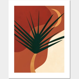 Abstract Plant, Moon, Botanical, Terracotta Wall Art, Modern Boho Style Posters and Art